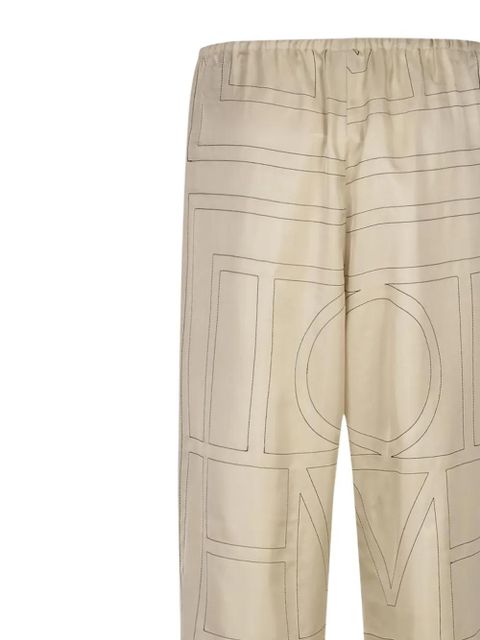 TOTEME monogram silk trousers - Neutrals - zdjęcie produktu nr 2