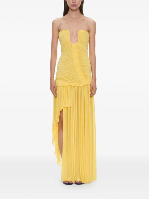 Christopher Esber Arced Orion strapless ruched asymmetric dress - Yellow - zdjęcie produktu nr 1