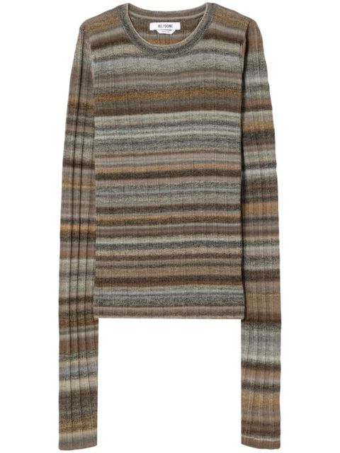 RE/DONE striped wool ribbed jumper - Grey - zdjęcie produktu nr 1