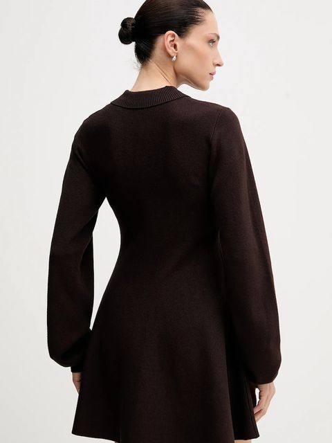 Rotate sukienka kolor brązowy mini rozkloszowana 1154881667