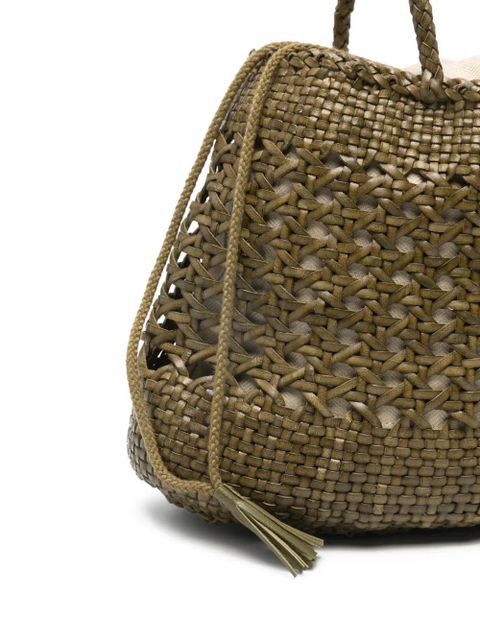 DRAGON DIFFUSION Santa Cano woven braided tote bag - Green