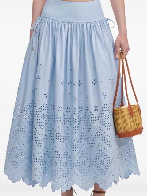 Self-Portrait cotton A-line skirt - Blue - zdjęcie produktu nr 1