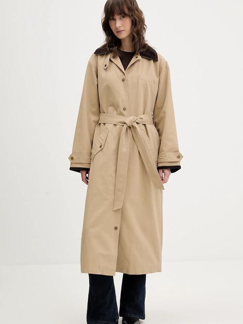 Abercrombie & Fitch płaszcz kolor beżowy KI144-5303-415 - zdjęcie produktu nr 1