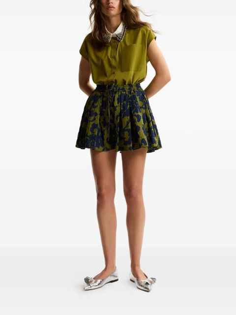 Essentiel Antwerp floral-print flared shorts - Green - zdjęcie produktu nr 2