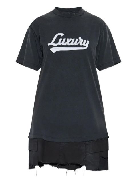 Balenciaga logo-embroidered layered dress - Black - zdjęcie produktu nr 1