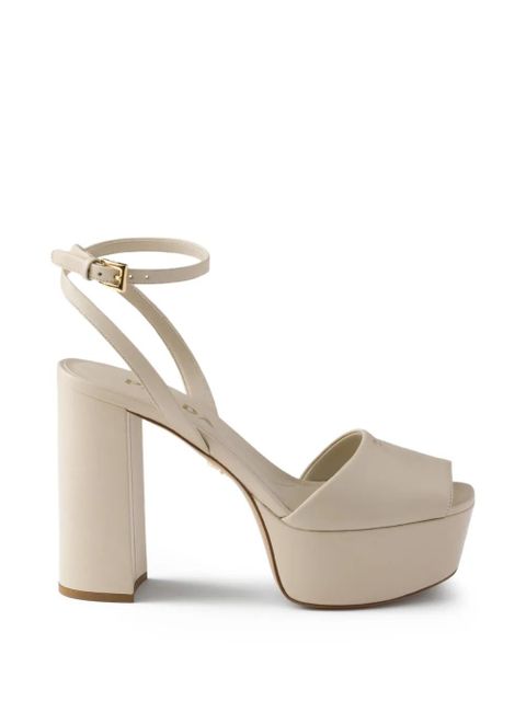 Prada leather platform sandals - Neutrals - zdjęcie produktu nr 1