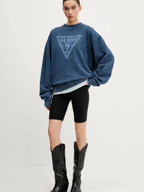 Guess Jeans t-shirt bawełniany damski kolor niebieski W5GI29 K8HM0