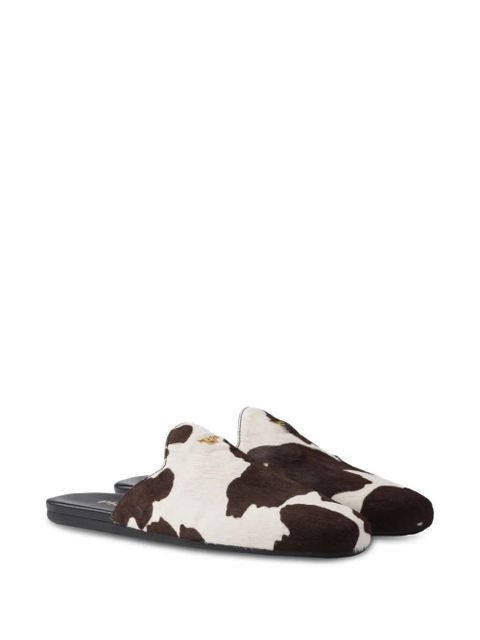 Prada cow-print slip-on mules - White - zdjęcie produktu nr 2