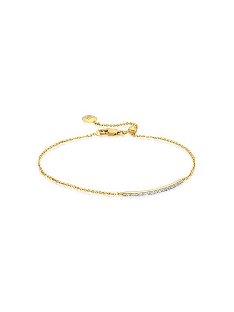 Monica Vinader Skinny Short Bar Diamond bracelet - Gold - zdjęcie produktu nr 1
