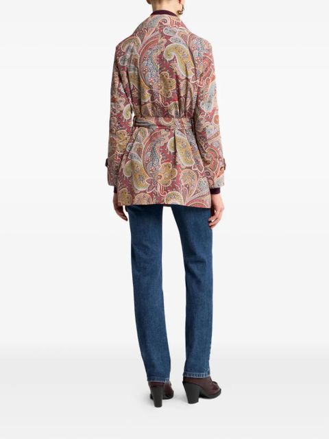ETRO paisley double-breasted trench coat - Red