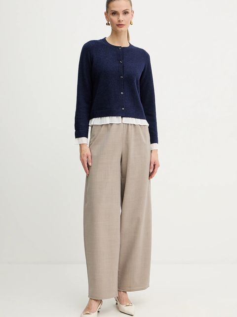 Liu Jo kardigan z dodatkiem wełny damski kolor granatowy lekki MF5122 MA90Q - zdjęcie produktu nr 2