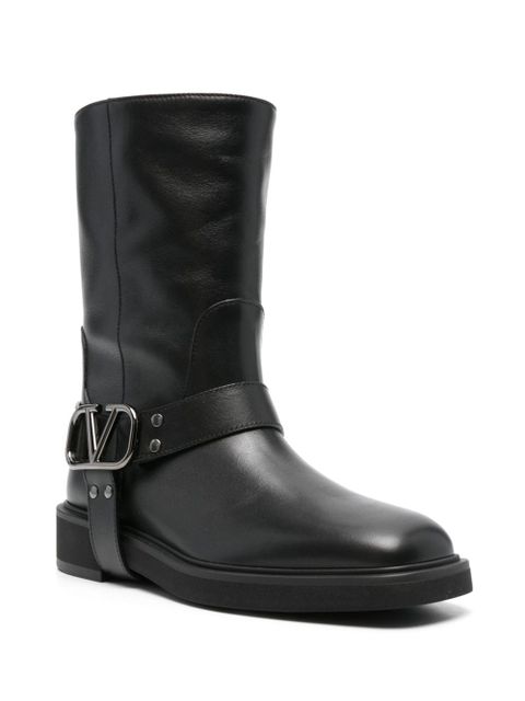 Valentino Garavani 30mm VLogo biker boots - Black