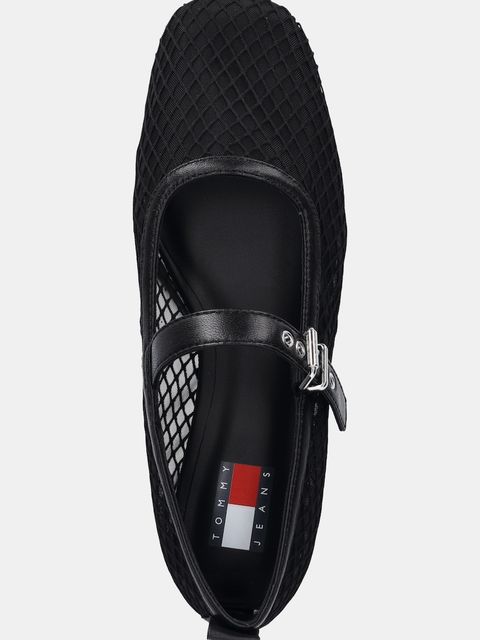 Tommy Jeans baleriny TJW MESH MARYJANE BALLERINA kolor czarny EN0EN02872