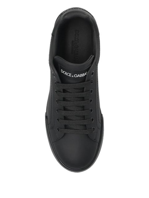 Dolce & Gabbana leather low-top sneakers - Black