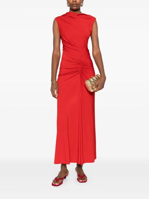 Simkhai cowl-neck draped midi dress - Red