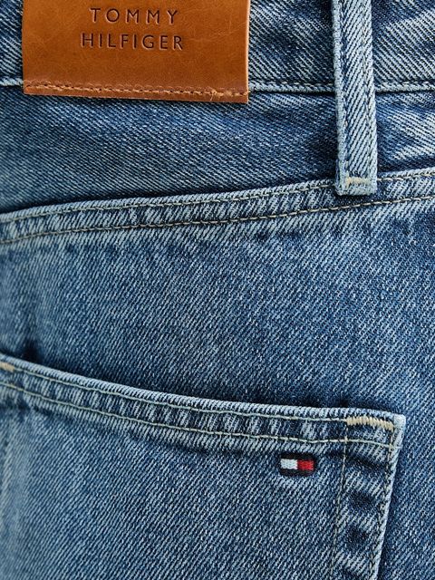 Tommy Hilfiger spódnica jeansowa kolor niebieski midi prosta WW0WW46503