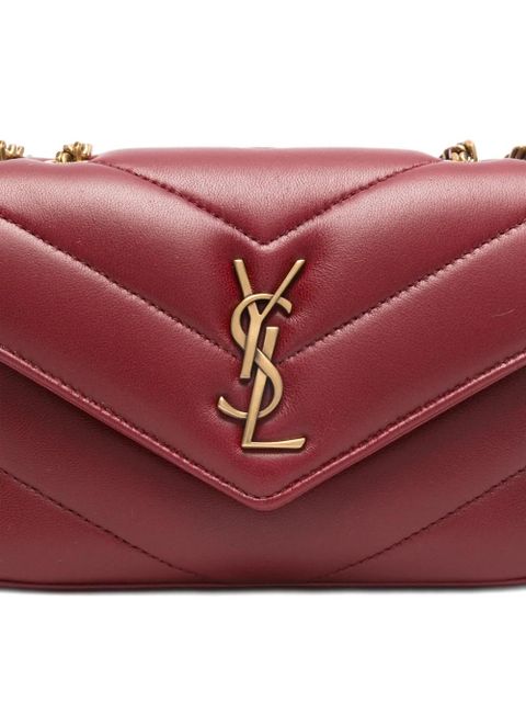 Saint Laurent mini Loulou chevron-quilted logo shoulder bag - Red