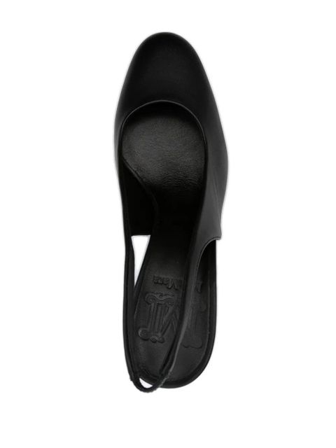 Max Mara 80mm slingback leather pumps - Black