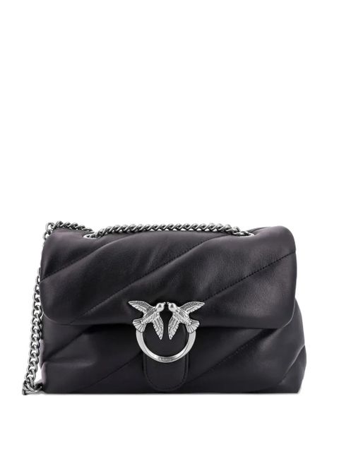 PINKO medium Classic Love matelassé flap leather shoulder bag - Black - zdjęcie produktu nr 1