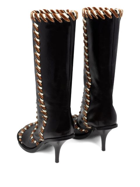 DRIES VAN NOTEN 90mm leather round-toe boots - Black - zdjęcie produktu nr 2