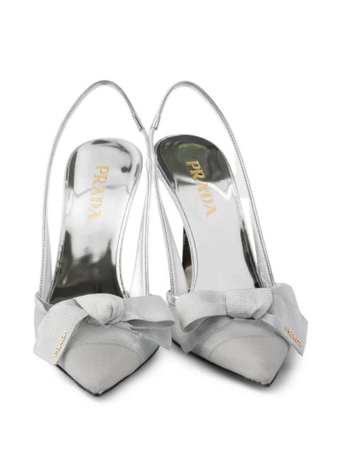 Prada leather slingback pumps - White