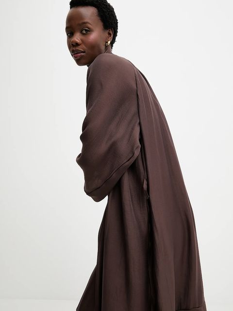 Answear.LAB sukienka kolor brązowy mini rozkloszowana