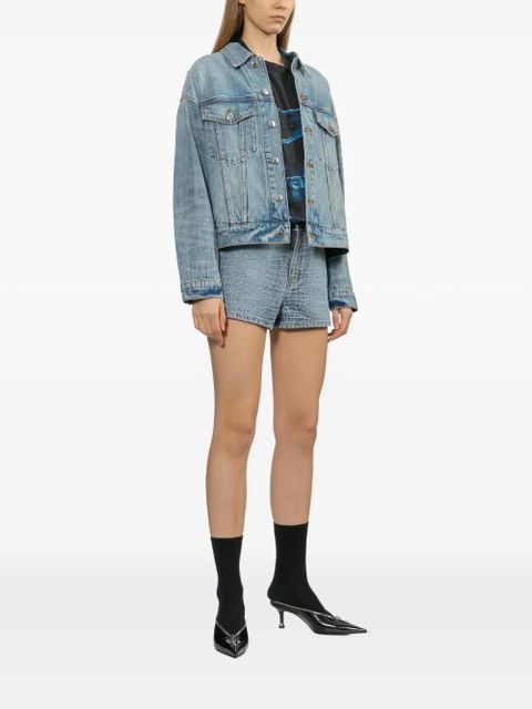 Self-Portrait rhinestone denim shorts - Blue - zdjęcie produktu nr 2