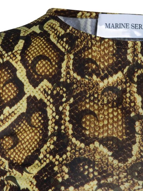 Marine Serre snake-print asymmetric dress - Brown