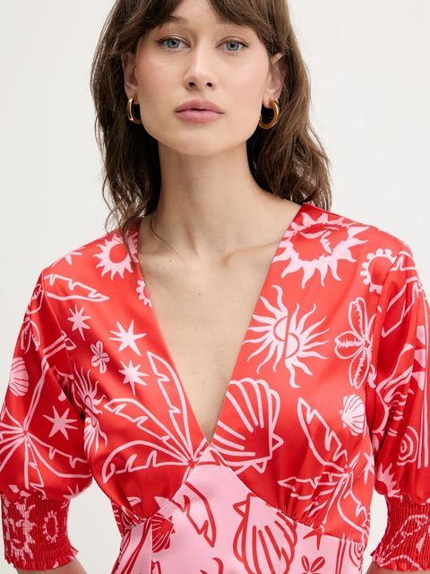 Never Fully Dressed sukienka kolor czerwony maxi prosta NFDDR2181 - zdjęcie produktu nr 2