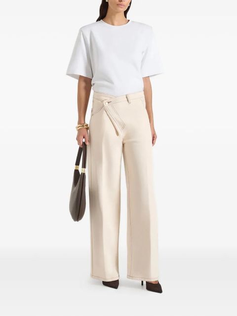 Manière De Voir wrapover wide-leg jeans - Neutrals - zdjęcie produktu nr 2