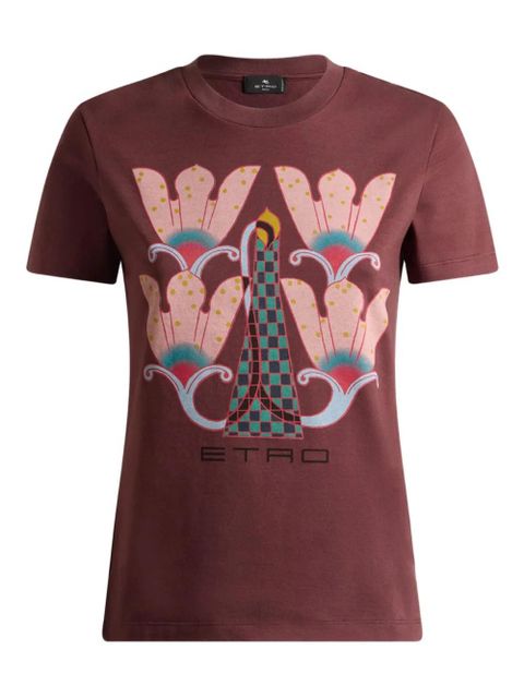 ETRO floral-print graphic T-shirt - Brown - zdjęcie produktu nr 1