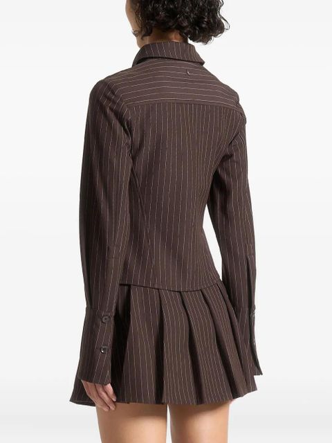 Manière De Voir Sonia Angled pinstripe shirt - Brown
