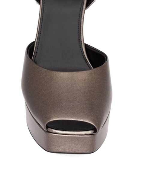 Saint Laurent platform ankle strap sandals - Brown