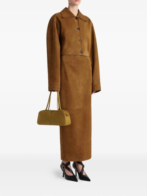 KHAITE suede maxi skirt - Brown - zdjęcie produktu nr 2