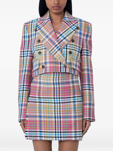 Vivienne Westwood double-breasted check-pattern blazer - Pink - zdjęcie produktu nr 1