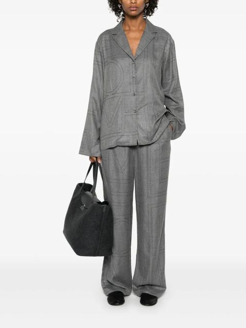 TOTEME monogram flannel trousers - Grey - zdjęcie produktu nr 2