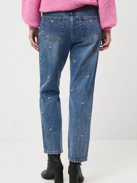 Medicine jeansy bawełniane damskie kolor granatowy - zdjęcie produktu nr 2