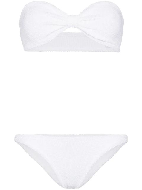 Hunza G Jean seersucker bandeau-style bikini - White - zdjęcie produktu nr 1