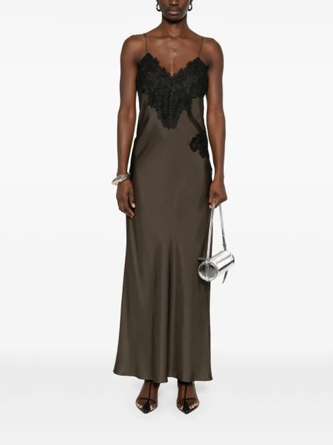 Róhe lace-detail silk maxi dress - Brown - zdjęcie produktu nr 2