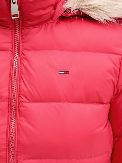 Tommy Jeans kurtka puchowa damska kolor różowy DW0DW18312