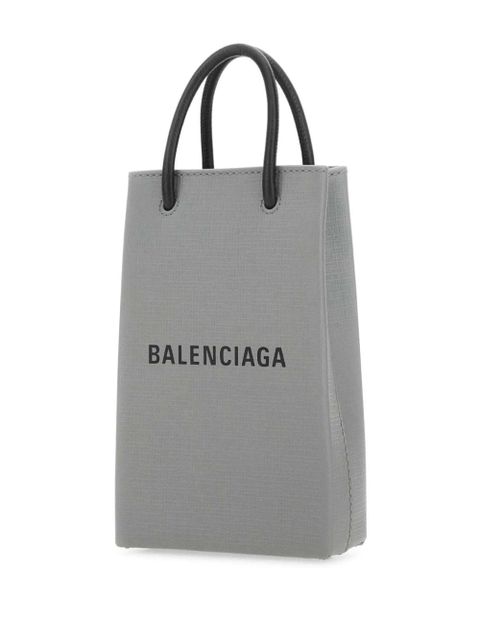 Balenciaga logo-print leather phone case - Grey - zdjęcie produktu nr 2