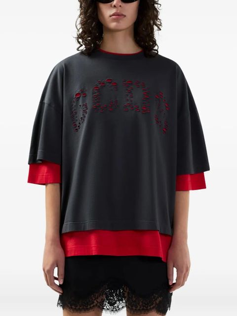 GCDS cut-out T-shirt - Grey