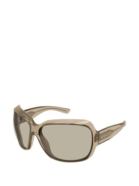 Gucci Eyewear logo-print square-frame sunglasses - Neutrals - zdjęcie produktu nr 2