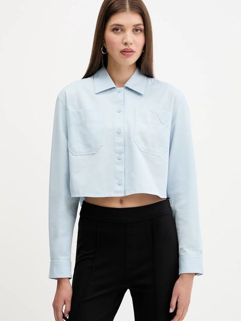 Hugo Blue koszula bawełniana damska kolor niebieski regular z kołnierzykiem klasycznym 50542967 - zdjęcie produktu nr 1