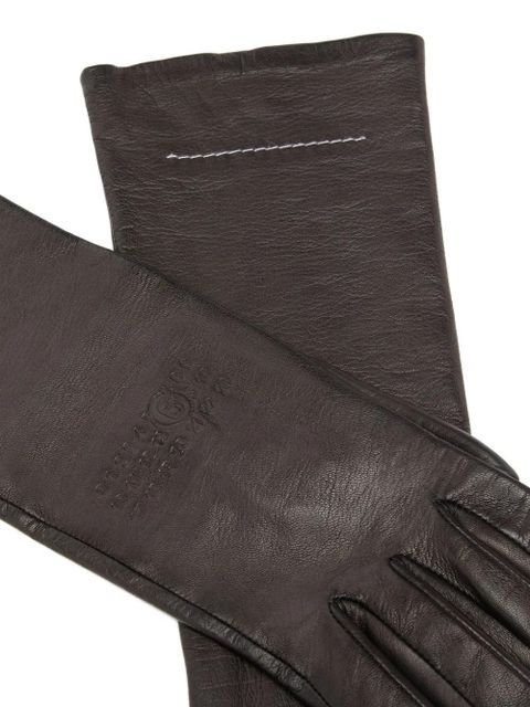 MM6 Maison Margiela leather gloves - Brown
