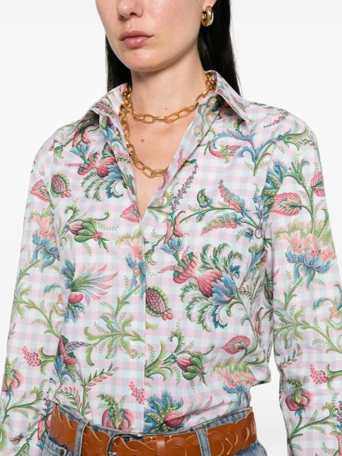 ETRO floral checked shirt - Pink