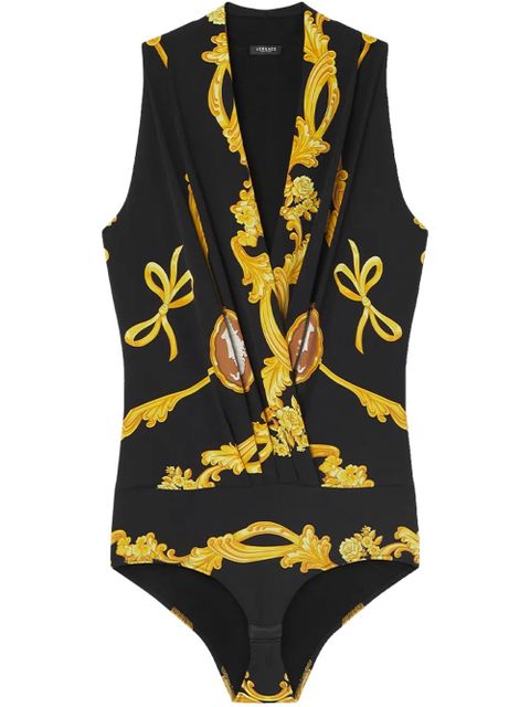 Versace Cameo silk draped bodysuit - Black - zdjęcie produktu nr 1