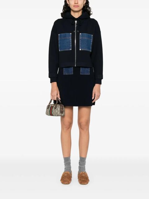 SANDRO denim-pockets top - Blue