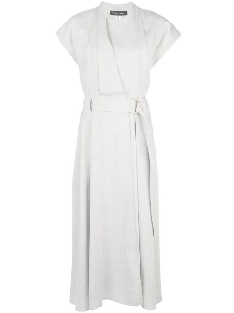Proenza Schouler buckled wrap long dress - Grey