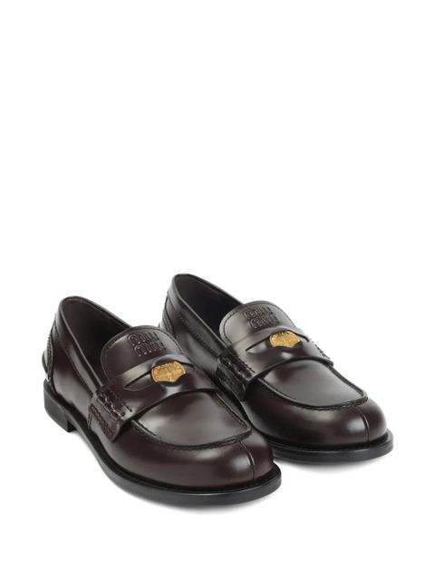 Miu Miu leather penny loafers - Brown - zdjęcie produktu nr 2